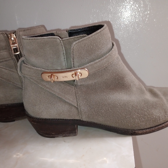 Coach Coleen Q7635 Taupe Suede Ankle Boots - Picture 1 of 8